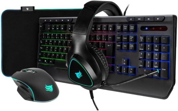 Combo Gamer Pichau Netuno 4x1 | Rainbow | Teclado ABNT2 | Mouse 8000 DPI | Mousepad Médio | Headset Drivers 50mm | PG-NTN-RBW01