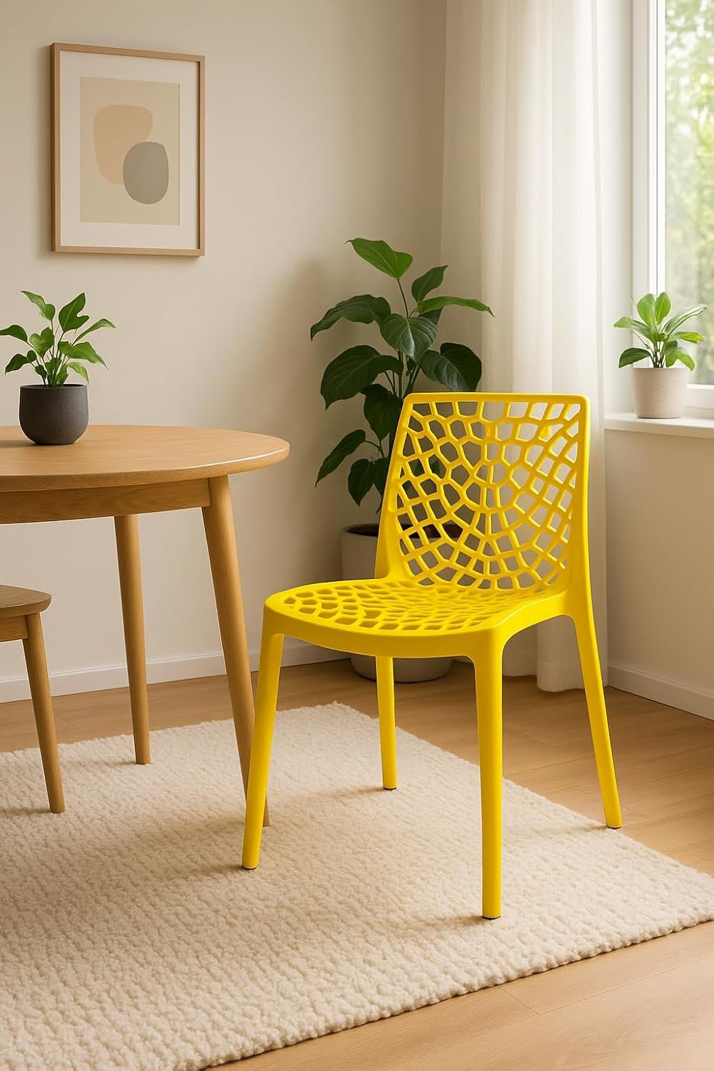 Ecom Home, Kit 2 Cadeiras Gruvyer Amarela Sorveteria Parques Recreação Recepção Açaiterias Bares Restaurantes Refeitórios - Imagem 2