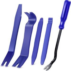 GOOACC Kit de ferramentas de remoção de acabamento automático 5 peças, kit de ferramentas de alavancagem sem arranhões para painel de clipe de porta de carro e painel de áudio - 5 peças