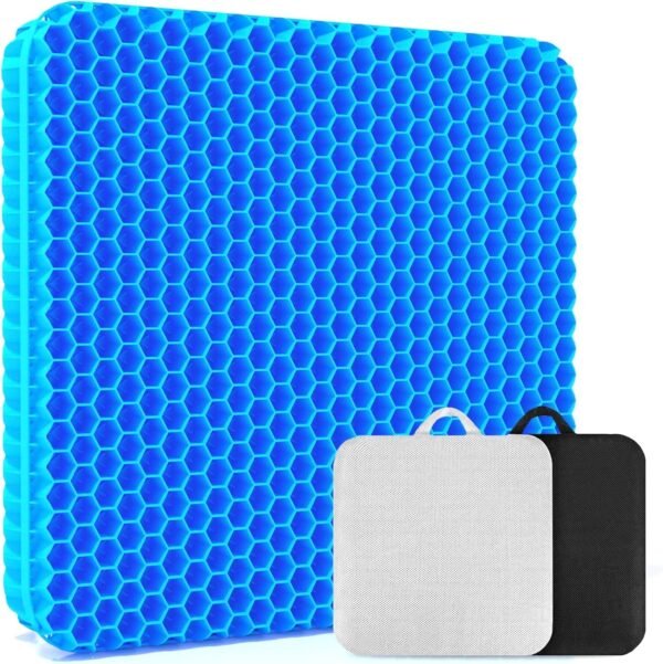 XSIUYU Almofada de assento de gel para sentar por muito tempo – almofada para alívio da dor nas costas, quadril, cóccix – cadeira de escritório, carros – assento de ovo, alívio de pressão de cadeira