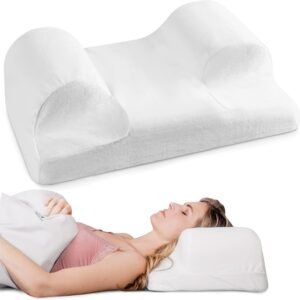 YourFacePillow - Travesseiro de beleza para dormir nas costas, travesseiro de pescoço cervical, travesseiro de espuma viscoelástica de contorno patenteado, suporte ergonômico para pescoço, costas e