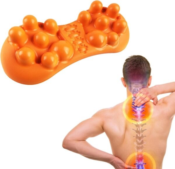 menolana Travesseiro de cintura travesseiro massageador cervical manual de tecido profundo laranja pescoço e ombro massageador massagem cervical para spa piso, estilo B - Imagem 2